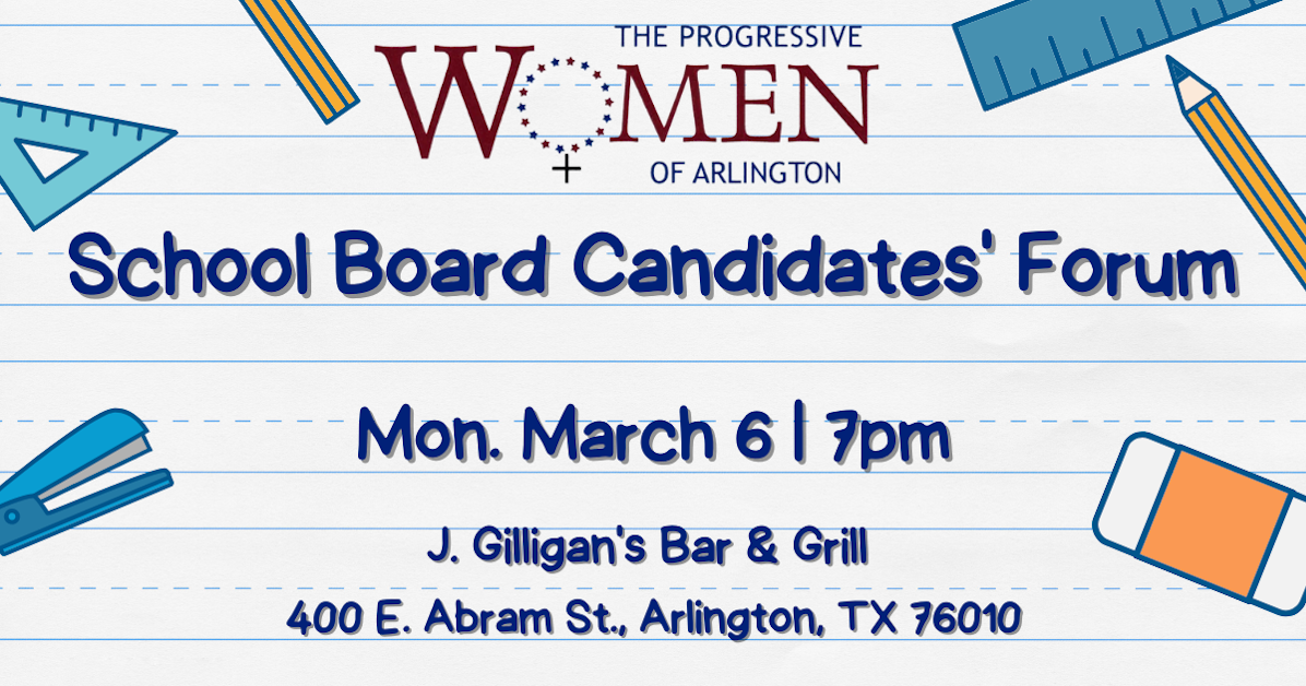 Progressive Women of Arlington School Board Candidates' Forum